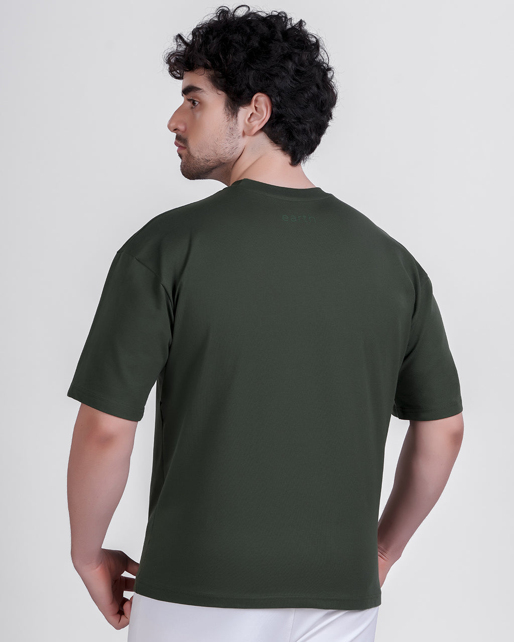 Moss Green Oversized Tee — Signature - 3