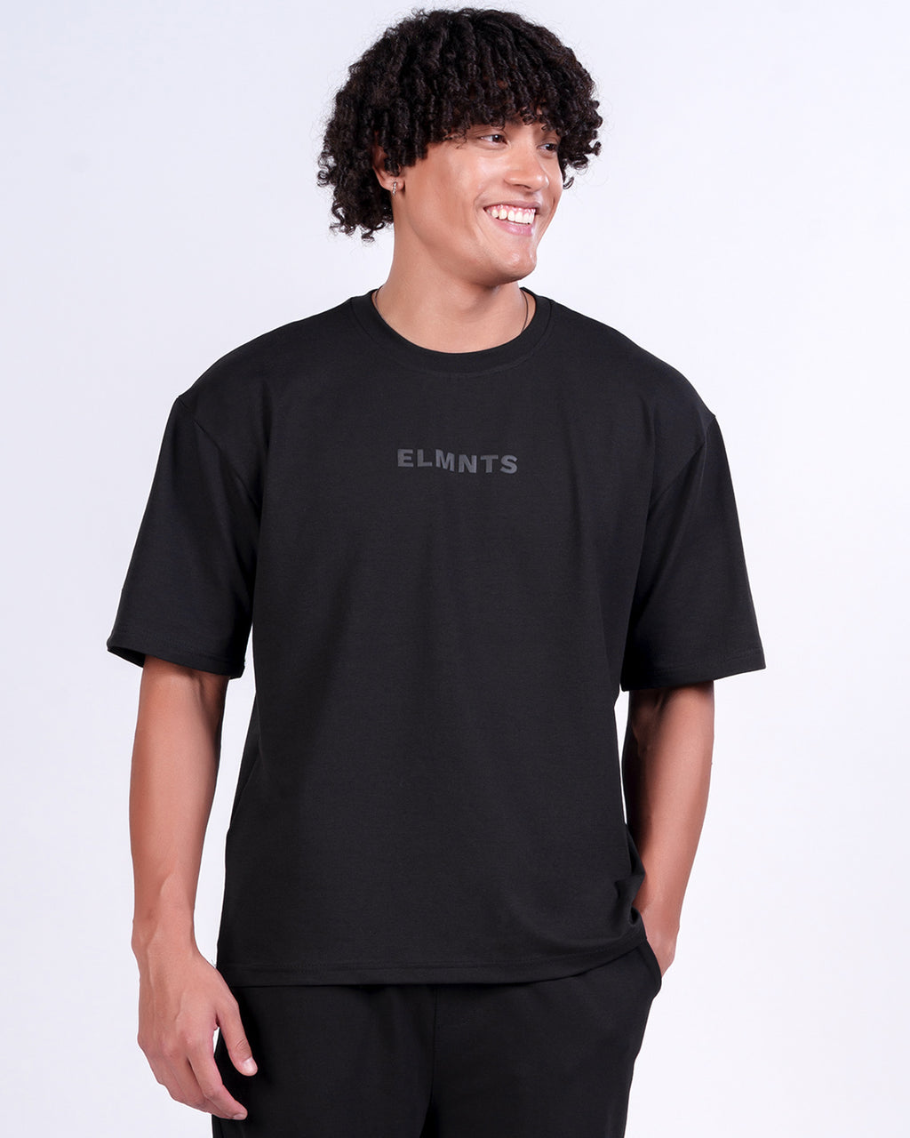 Pitch Black Oversized Tee — Signature