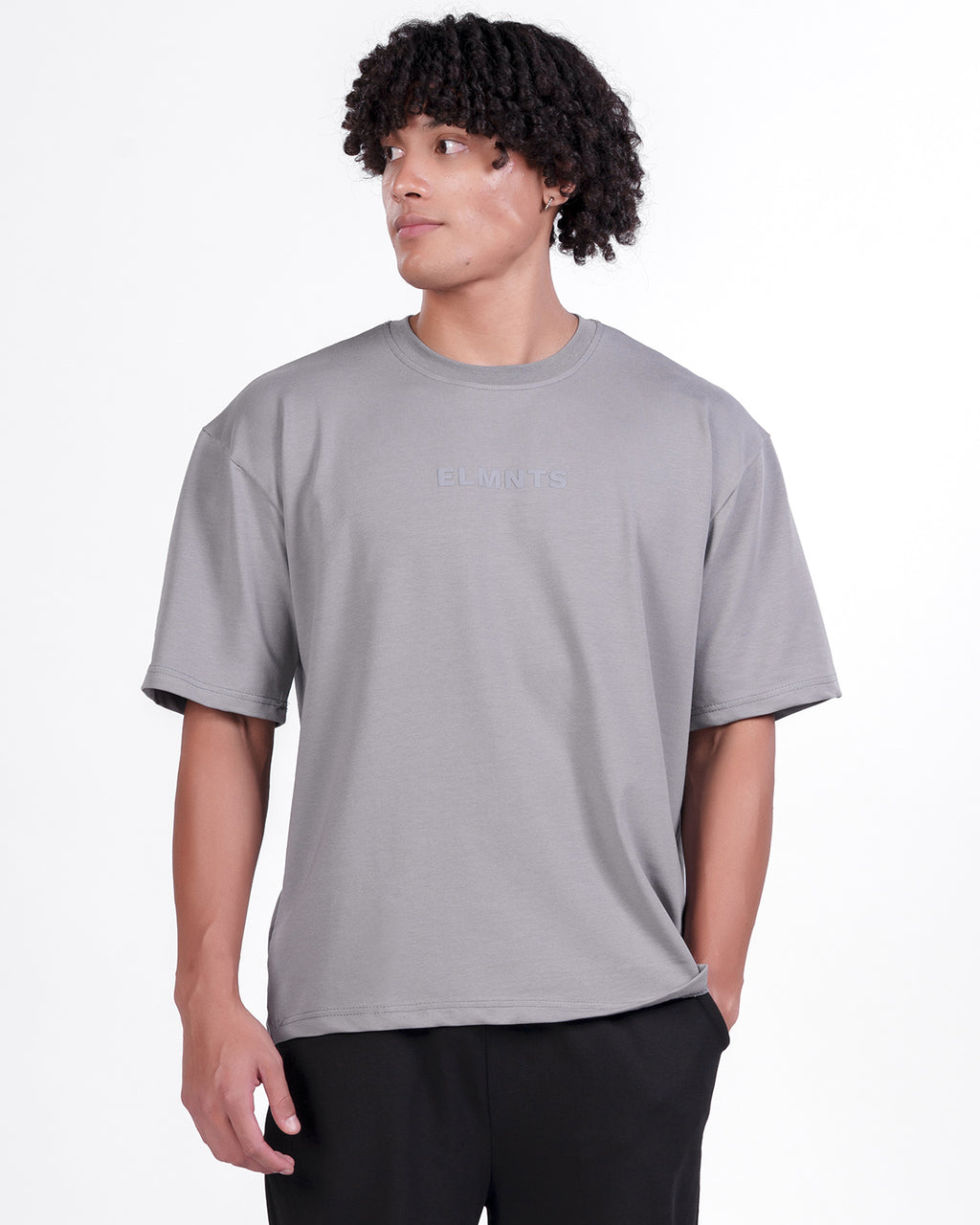 Stone Grey Oversized Tee — Signature