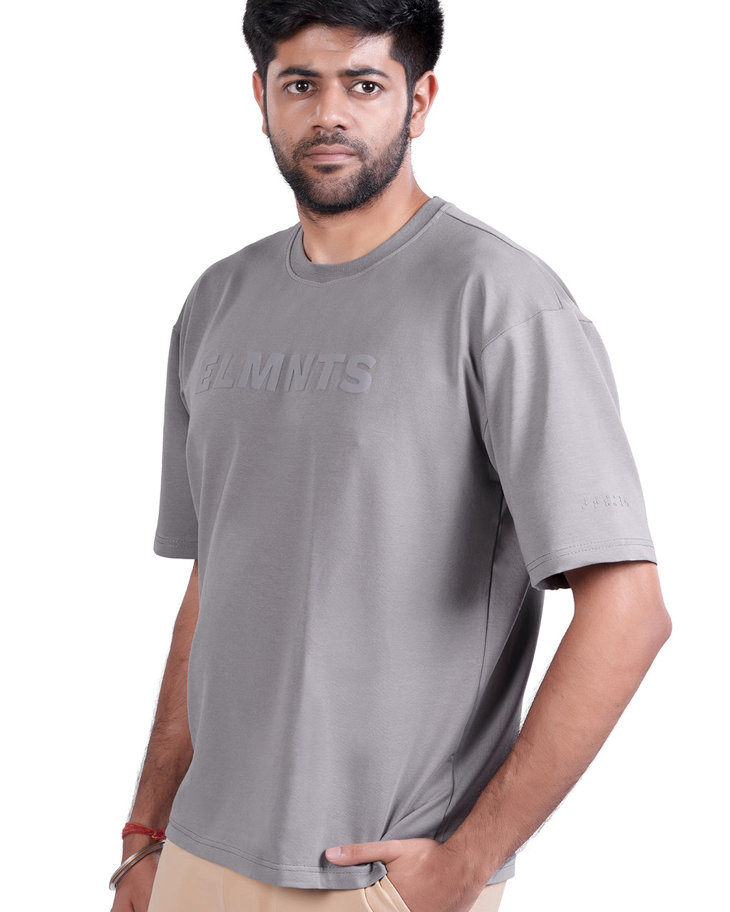 Stone Grey Oversized Tee — Statement