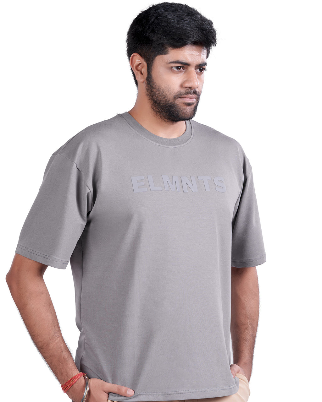 Stone Grey Oversized Tee — Statement - 3