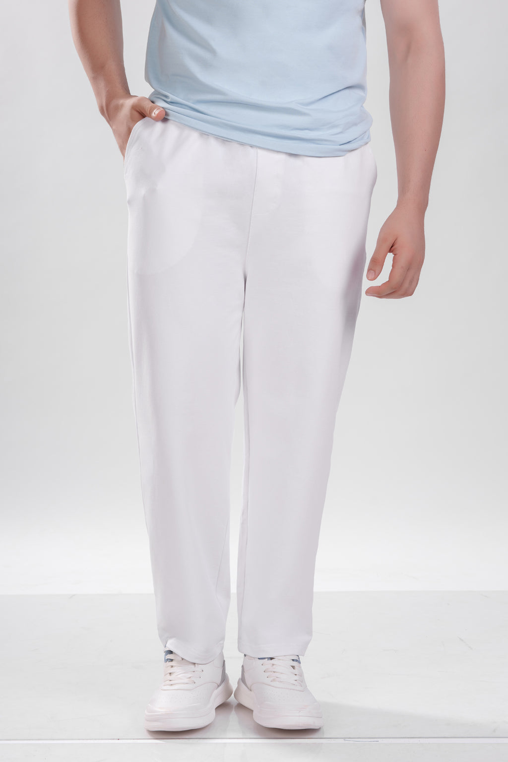 Bright White Korean Fit Pants