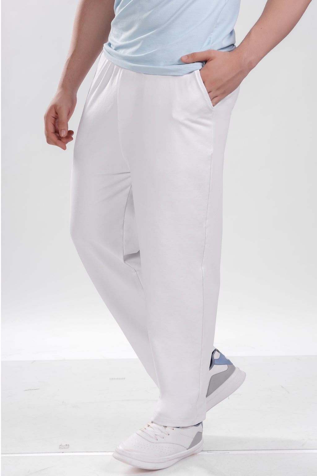Bright White Korean Fit Pants - 3